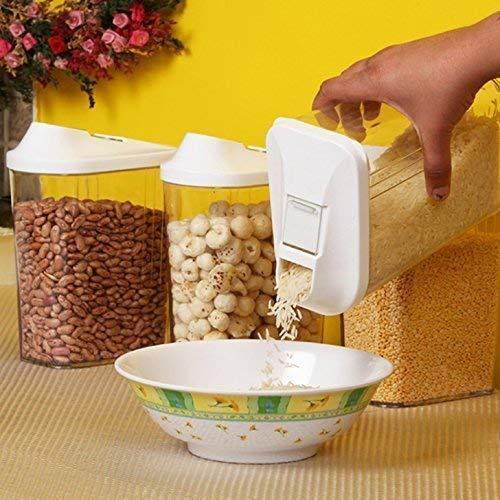 6 Pcs Easy Flow Storage Container for Kitchen 6 Pcs Plastic Transparent Jar Set - 750ML