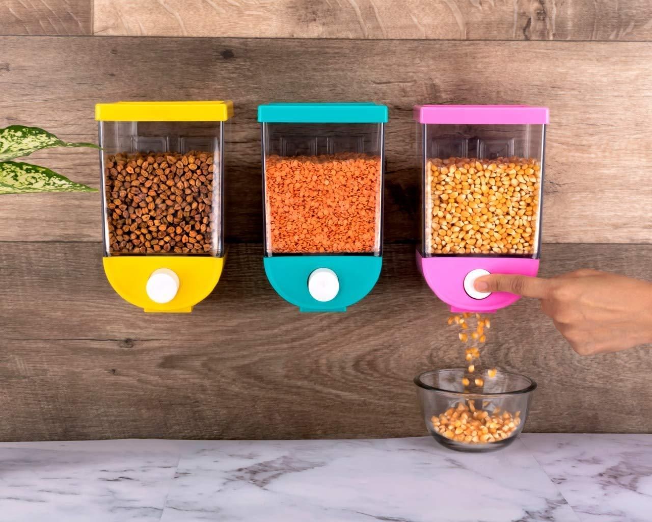 Push Button Storage Container (Pack of 3)